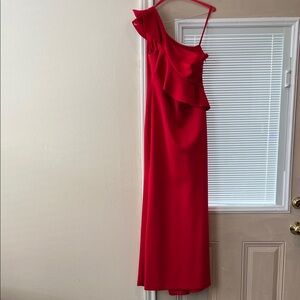 Jessica Howard Vibrant Red One-Shoulder Dress (stretch’s)